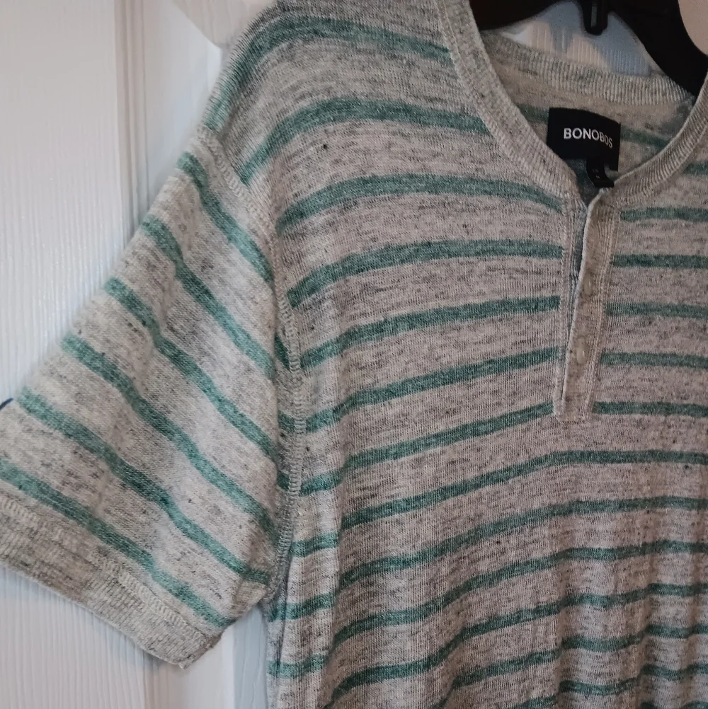 Bonobos Mens Linen Heathered Striped Henley - Picture 3 of 5